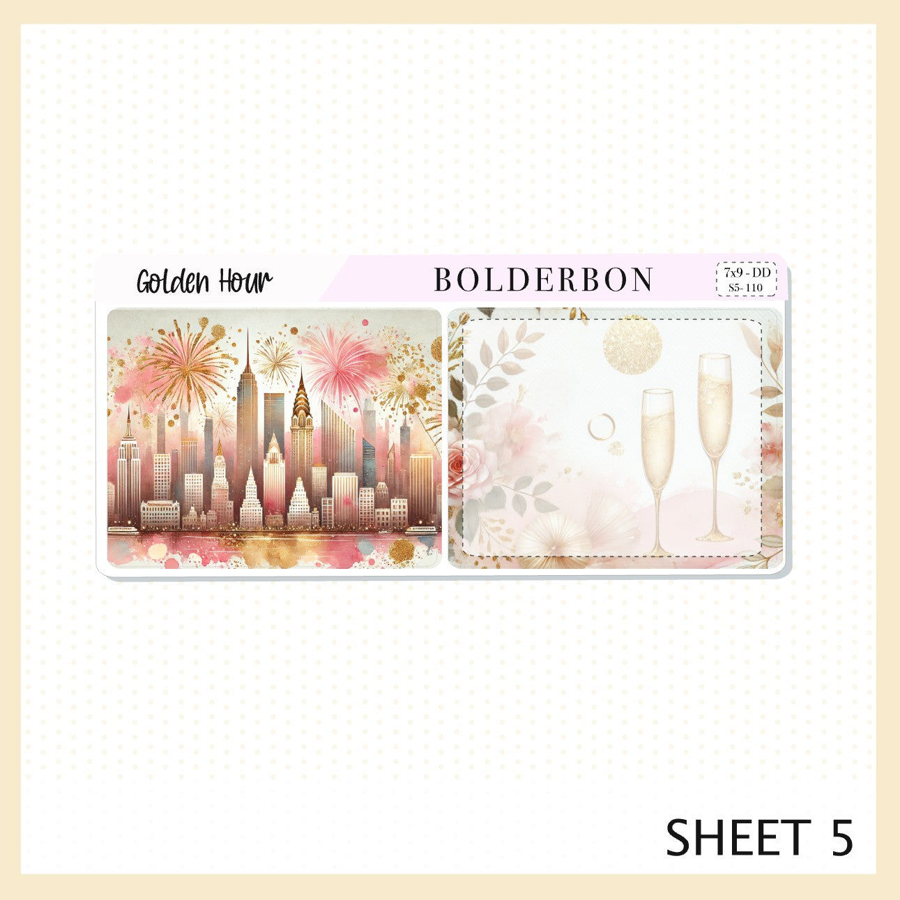 GOLDEN HOUR 7x9 Daily Duo || Planner Sticker Kit for Erin Condren