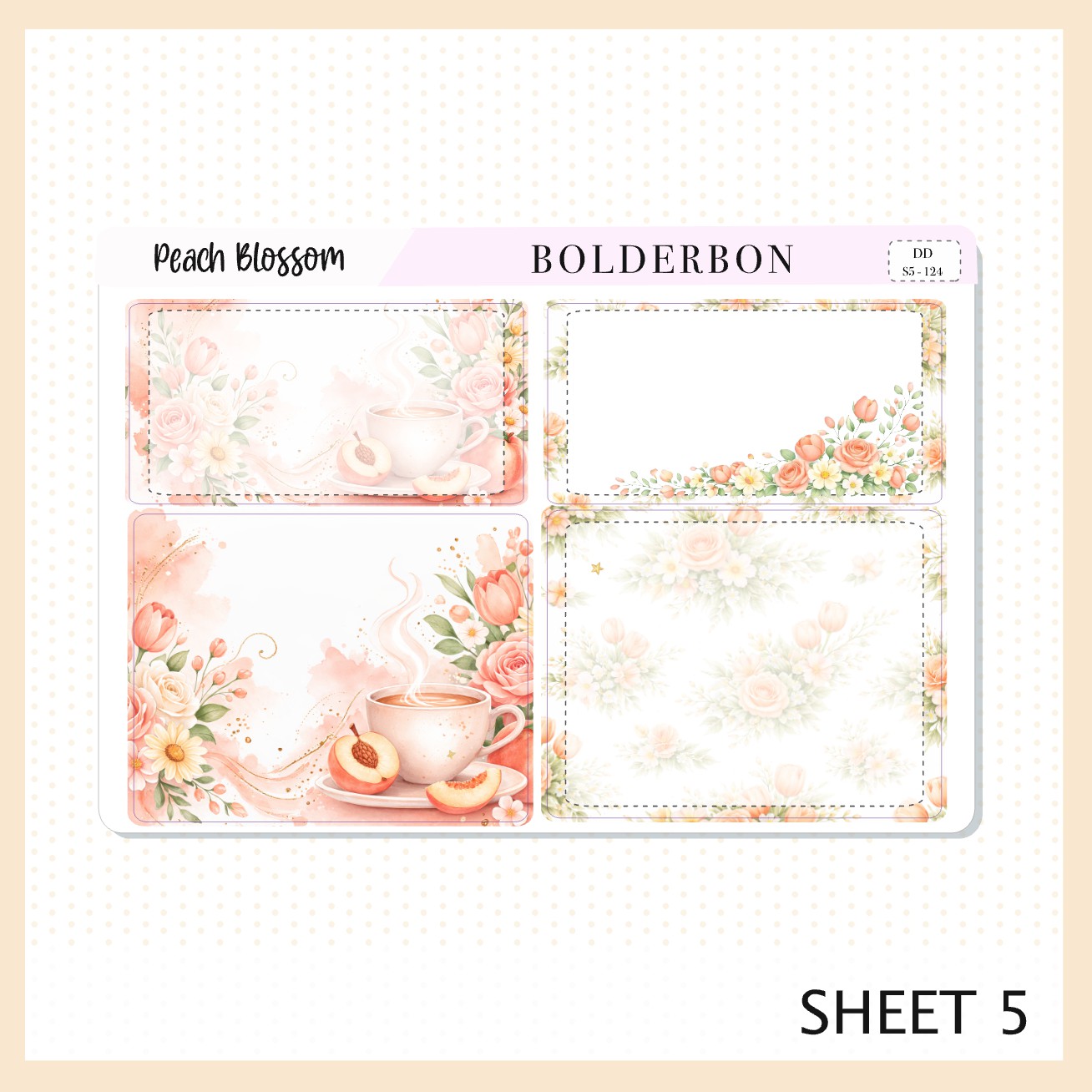 PEACH BLOSSOM 7x9 Daily Duo || Planner Sticker Kit for Erin Condren