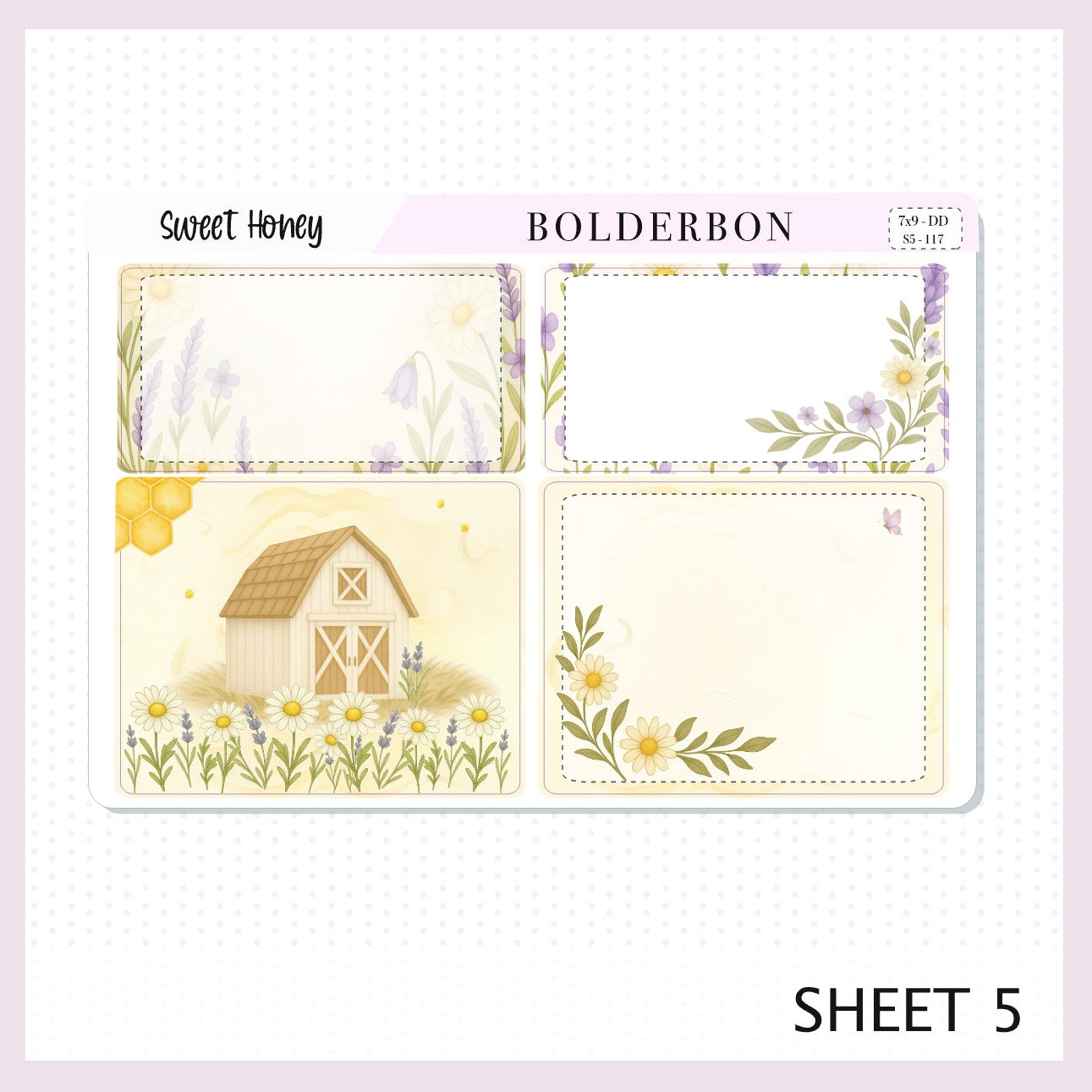 SWEET HONEY 7x9 Daily Duo || Planner Sticker Kit for Erin Condren