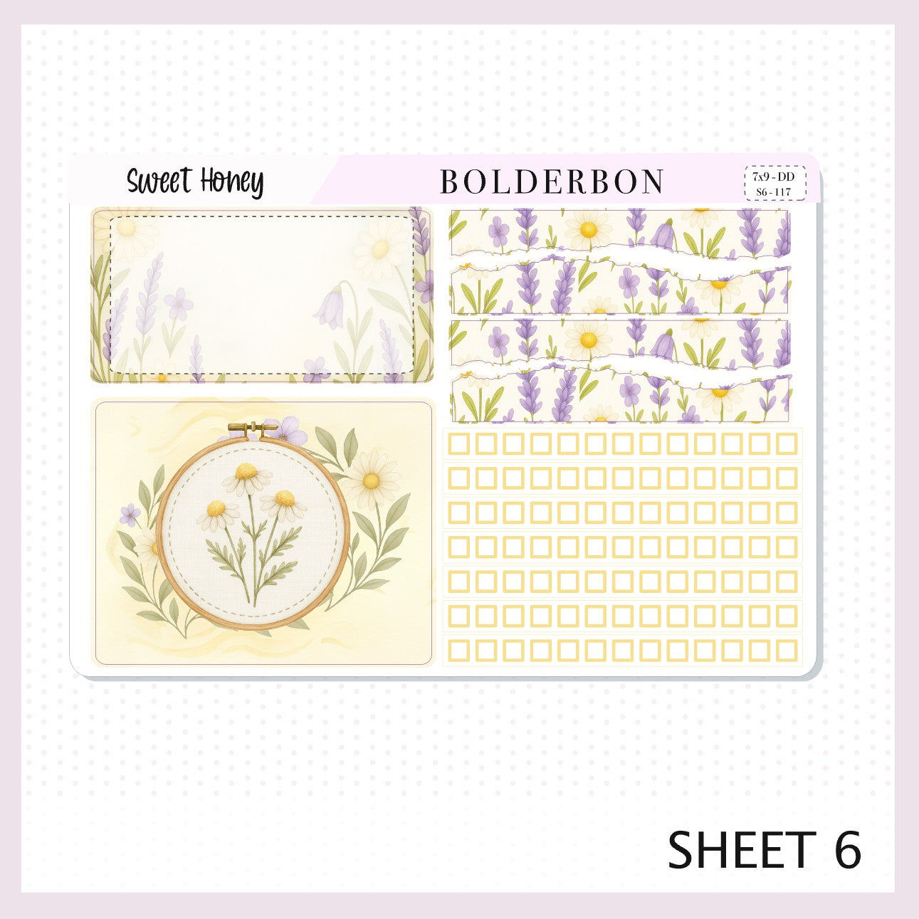 SWEET HONEY 7x9 Daily Duo || Planner Sticker Kit for Erin Condren
