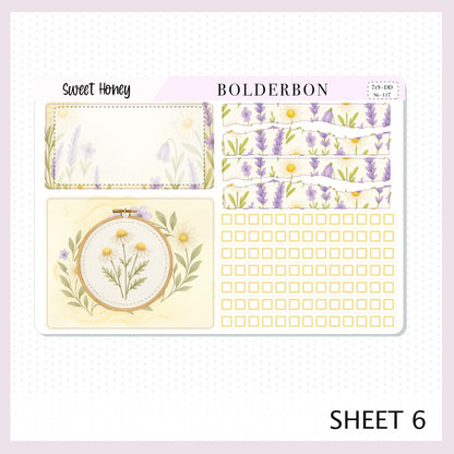 SWEET HONEY 7x9 Daily Duo || Planner Sticker Kit for Erin Condren