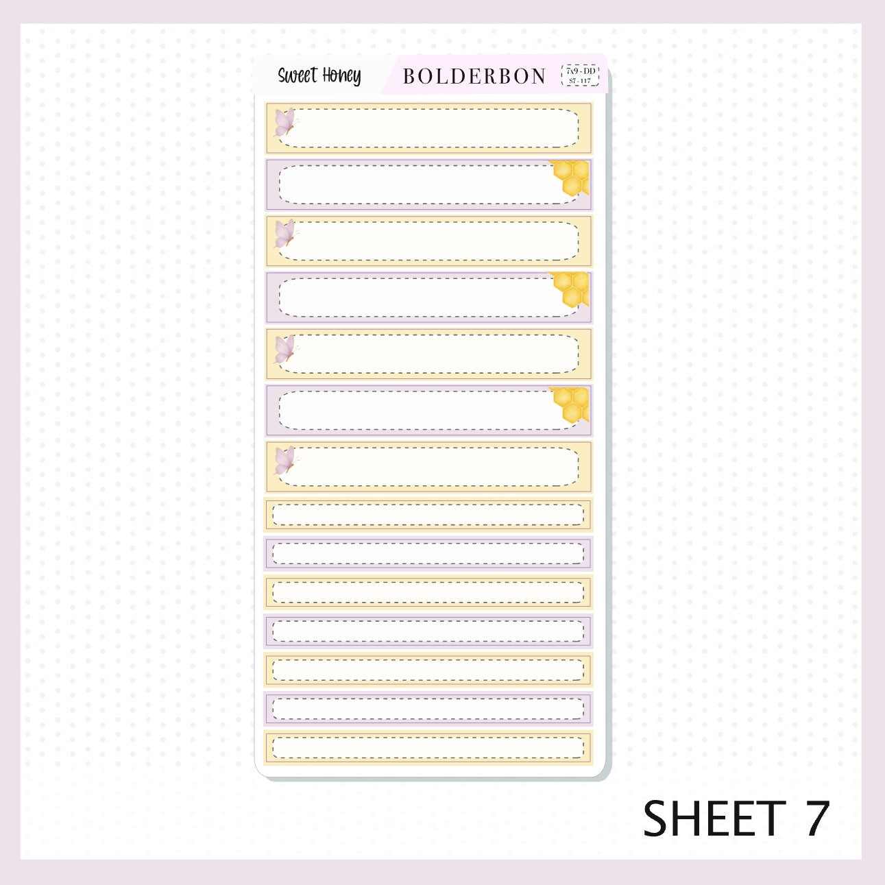 SWEET HONEY 7x9 Daily Duo || Planner Sticker Kit for Erin Condren