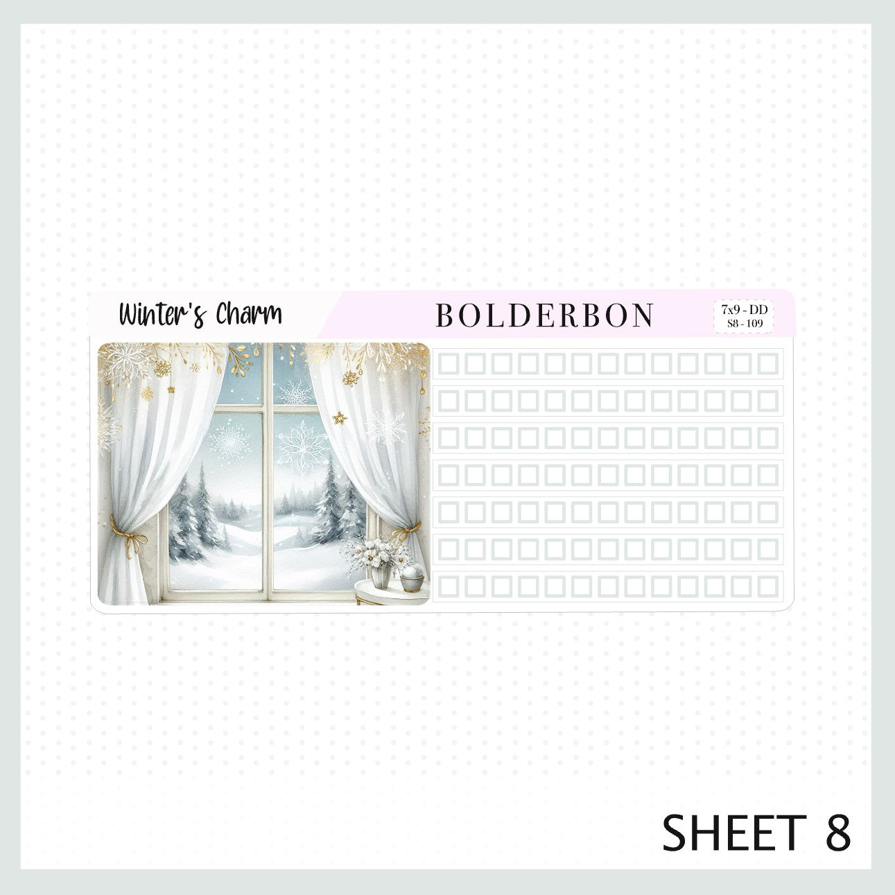 WINTER'S CHARM 7x9 Daily Duo || Planner Sticker Kit for Erin Condren