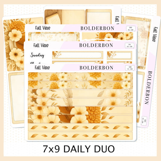 FALL VIEW 7x9 Daily Duo || Planner Sticker Kit for Erin Condren