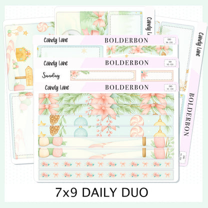 CANDY LANE 7x9 Daily Duo || Planner Sticker Kit for Erin Condren
