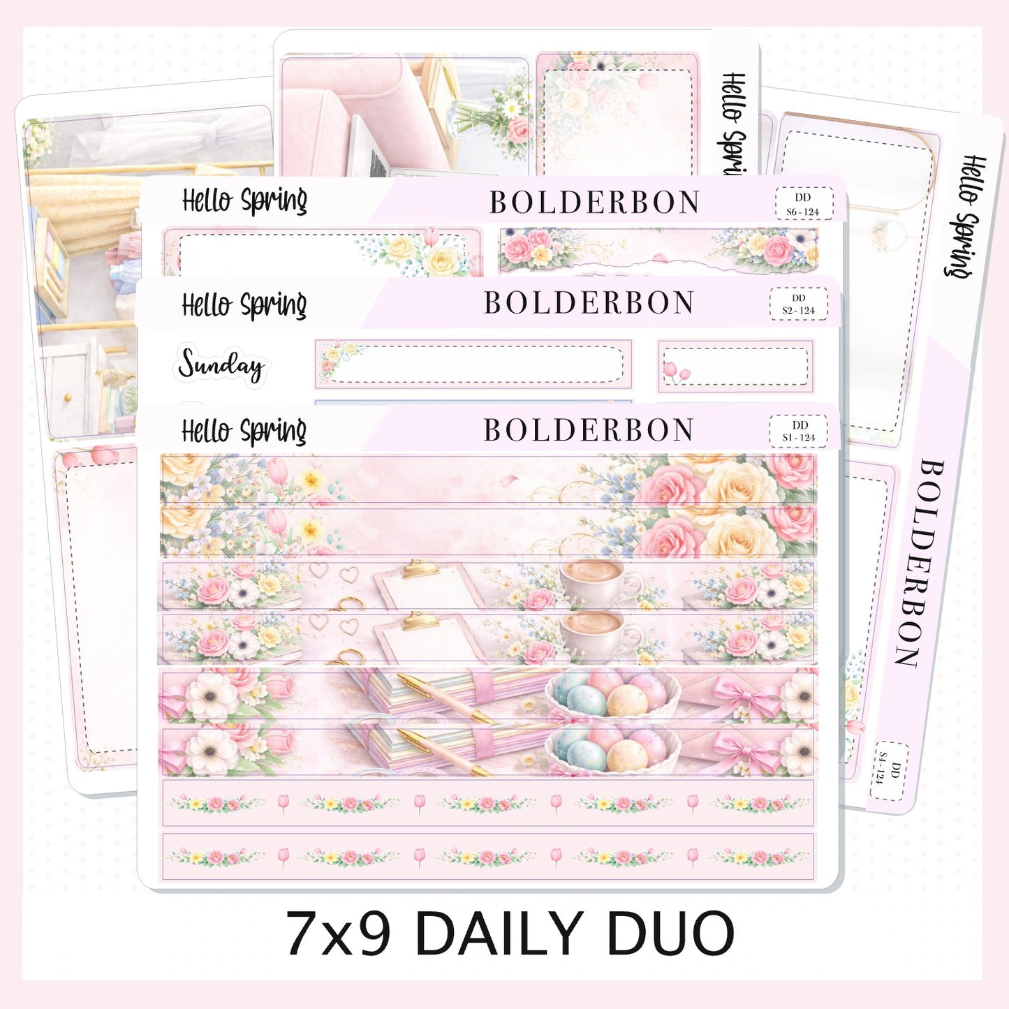 HELLO SPRING 7x9 Daily Duo || Planner Sticker Kit for Erin Condren