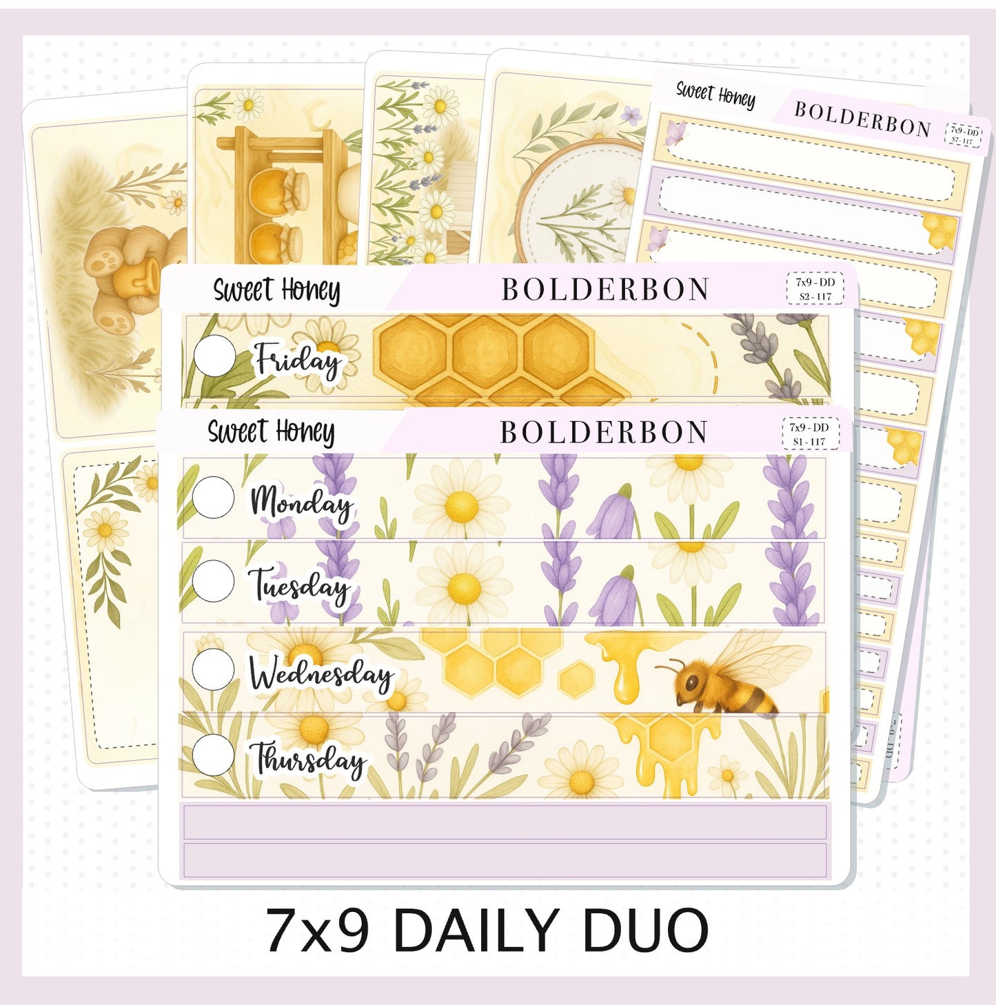 SWEET HONEY 7x9 Daily Duo || Planner Sticker Kit for Erin Condren