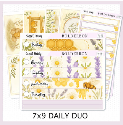 SWEET HONEY 7x9 Daily Duo || Planner Sticker Kit for Erin Condren
