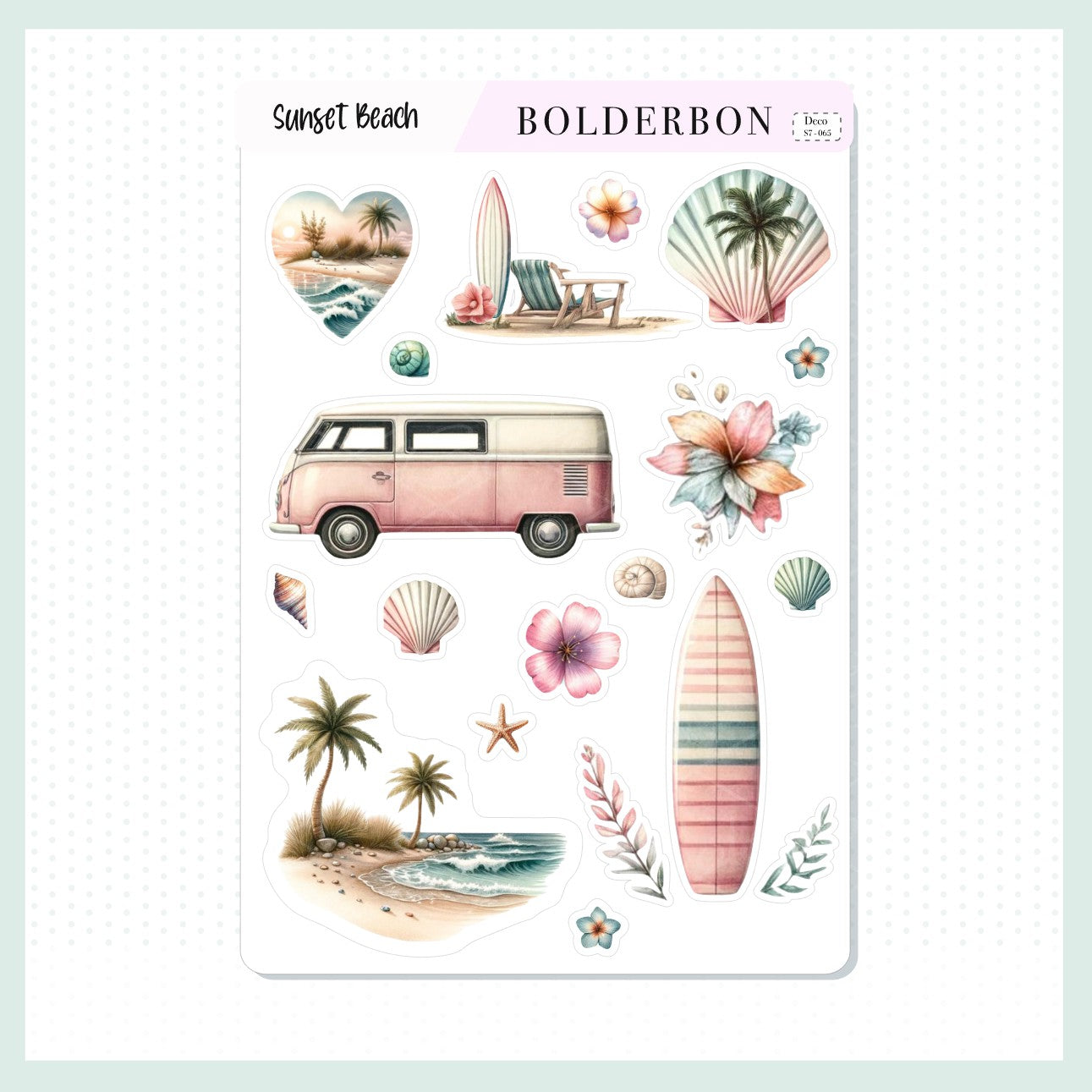 Decorative Journal Stickers || SUNSET BEACH