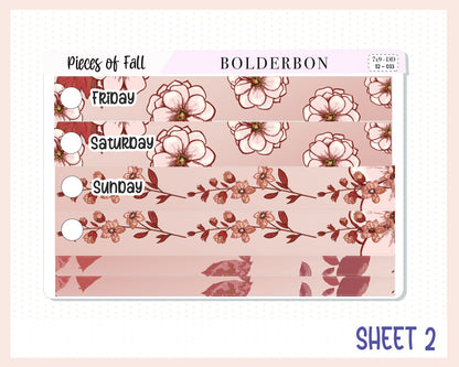 PIECES OF FALL 7x9 Daily Duo || Fall Planner Sticker Kit for Erin Condren, Autumn