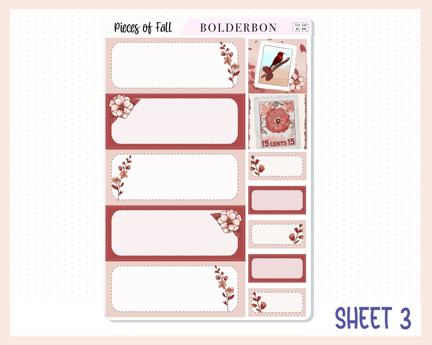 PIECES OF FALL 7x9 Daily Duo || Fall Planner Sticker Kit for Erin Condren, Autumn