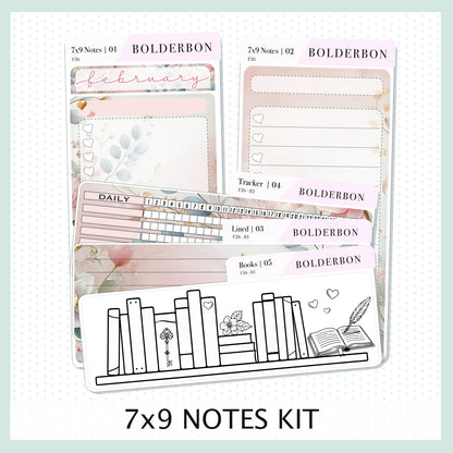 FEBRUARY 7x9 Notes Kit || Planner Sticker Kit for Erin Condren Planners, Timeless Tales