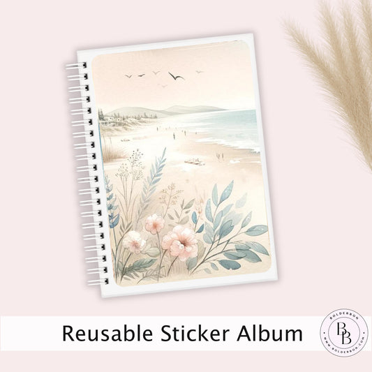 GENTLE WAVES Reusable Sticker Album || 5x7 Reusable Coil Sticker Book