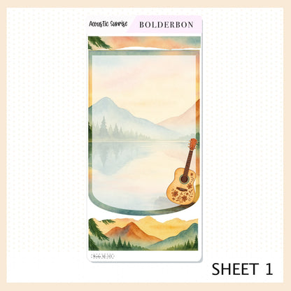 ACOUSTIC SUNRISE Hobonichi Weeks || Aesthetic Outdoor Nature Camping, Weekly Planner Sticker Kit
