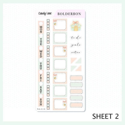 CANDY LANE Hobonichi Weeks || Festive Floral Planner Stickers, Pastel Holiday Aesthetic Vibe
