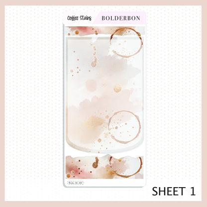 COFFEE STAINS Hobonichi Weeks || Planner Sticker Kit