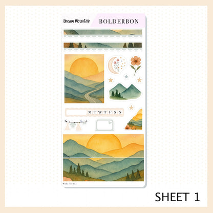DREAM MOUNTAIN Hobonichi Weeks || Aesthetic Outdoor Nature Camping, Weekly Planner Sticker Kit