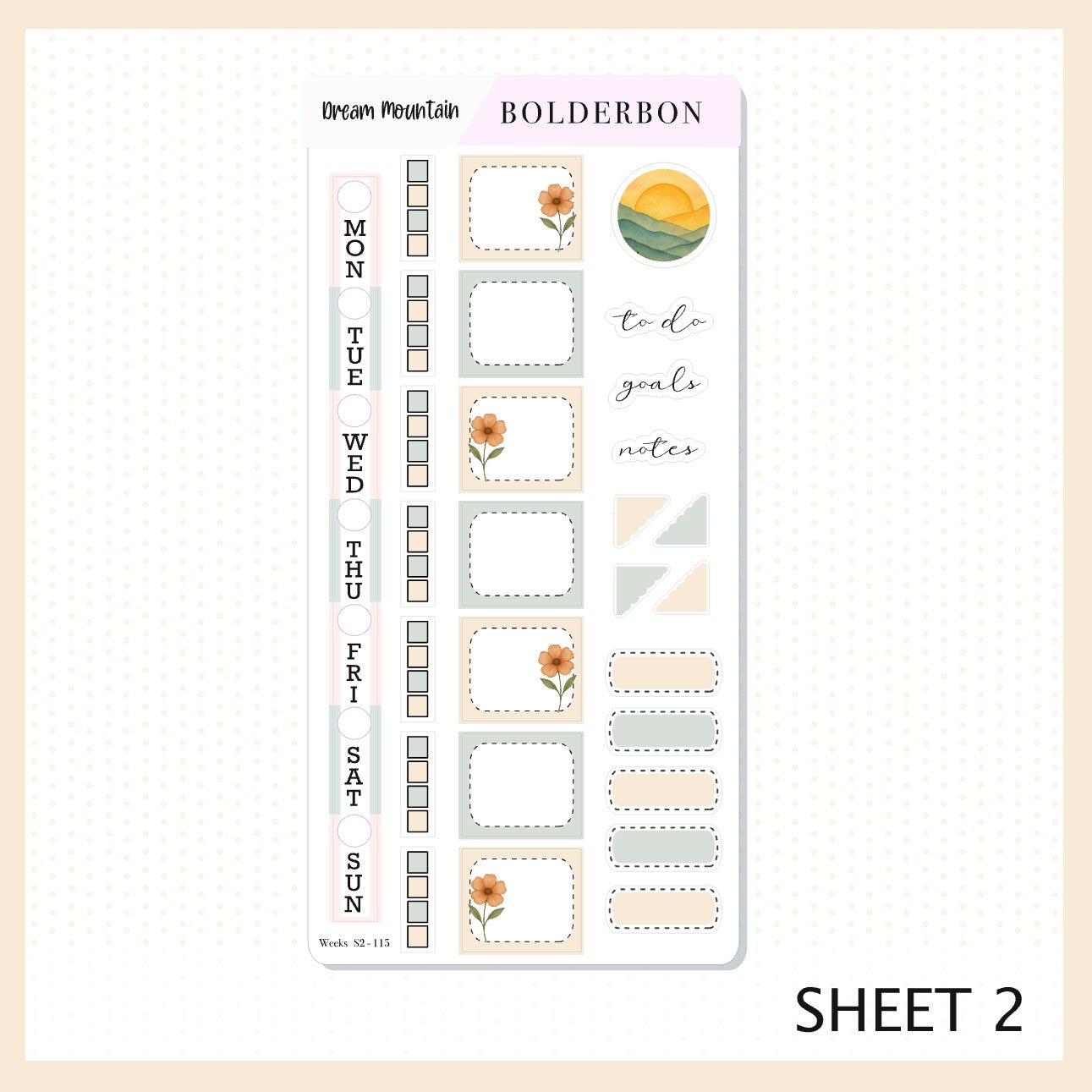 DREAM MOUNTAIN Hobonichi Weeks || Aesthetic Outdoor Nature Camping, Weekly Planner Sticker Kit