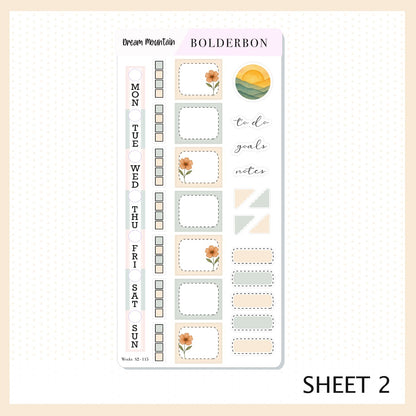 DREAM MOUNTAIN Hobonichi Weeks || Aesthetic Outdoor Nature Camping, Weekly Planner Sticker Kit