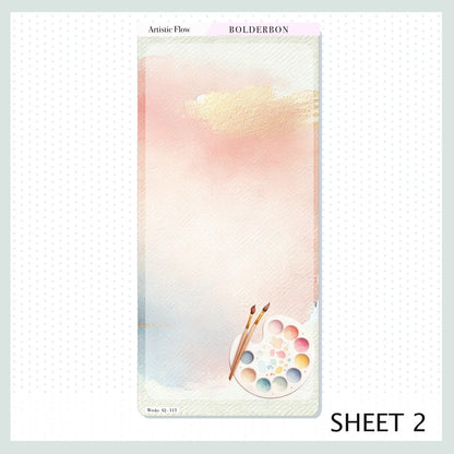 ARTISTIC FLOW Hobonichi Weeks || Watercolor Art Pastel Weekly Planner Sticker Kit