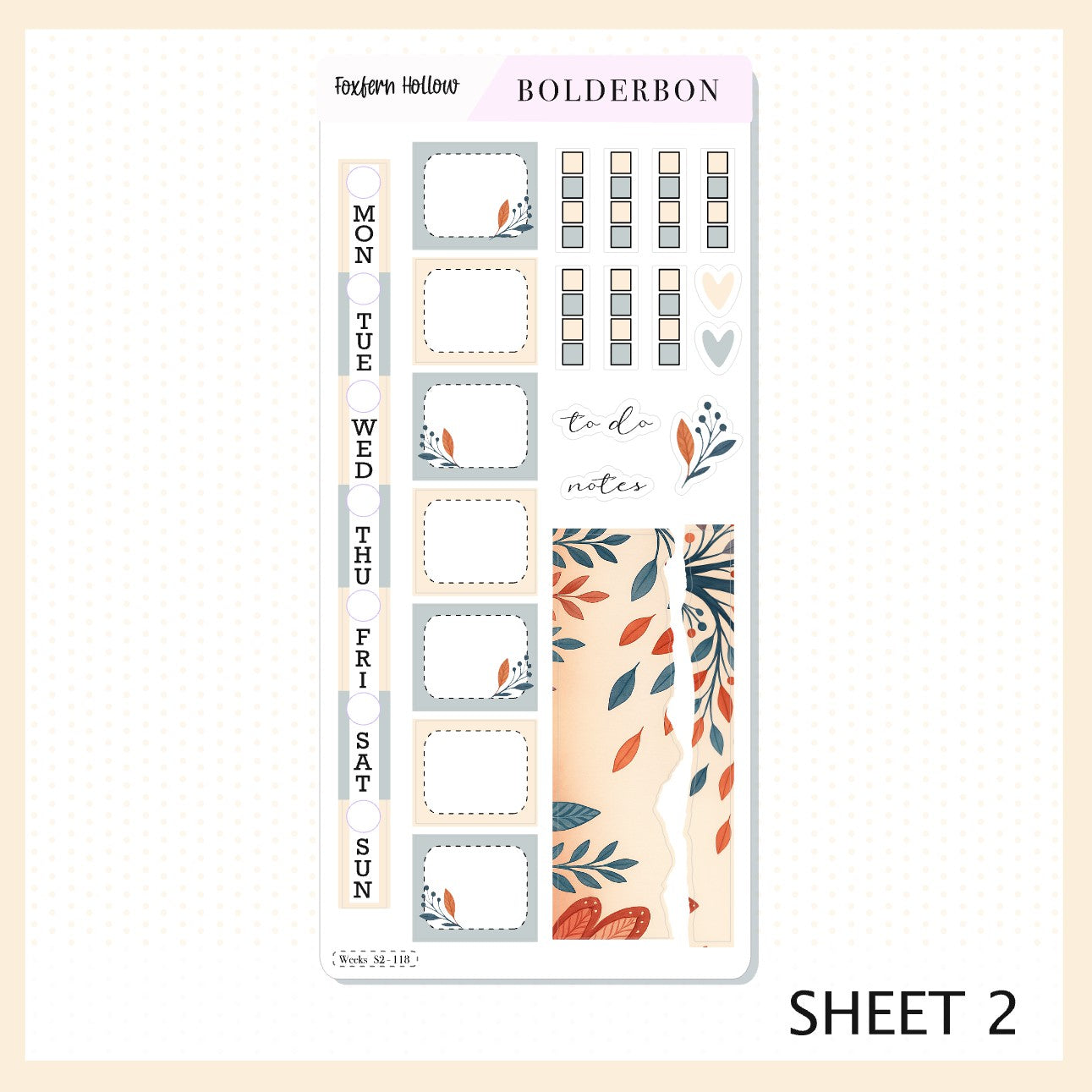 FOXFERN HOLLOW Hobonichi Weeks || Whimsical Woodland Aesthetic, Nature Vibe Planner Stickers