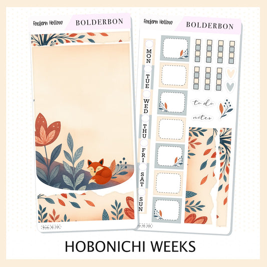 FOXFERN HOLLOW Hobonichi Weeks || Whimsical Woodland Aesthetic, Nature Vibe Planner Stickers