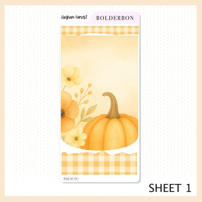 GINGHAM HARVEST Hobonichi Weeks || Cozy Fall Floral Planner Stickers, Autumn Aesthetic Vibe