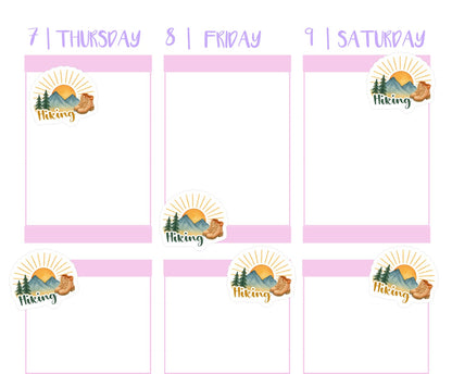 HIKING Planner Stickers || Outdoor Adventure Icons for Journals & Planners
