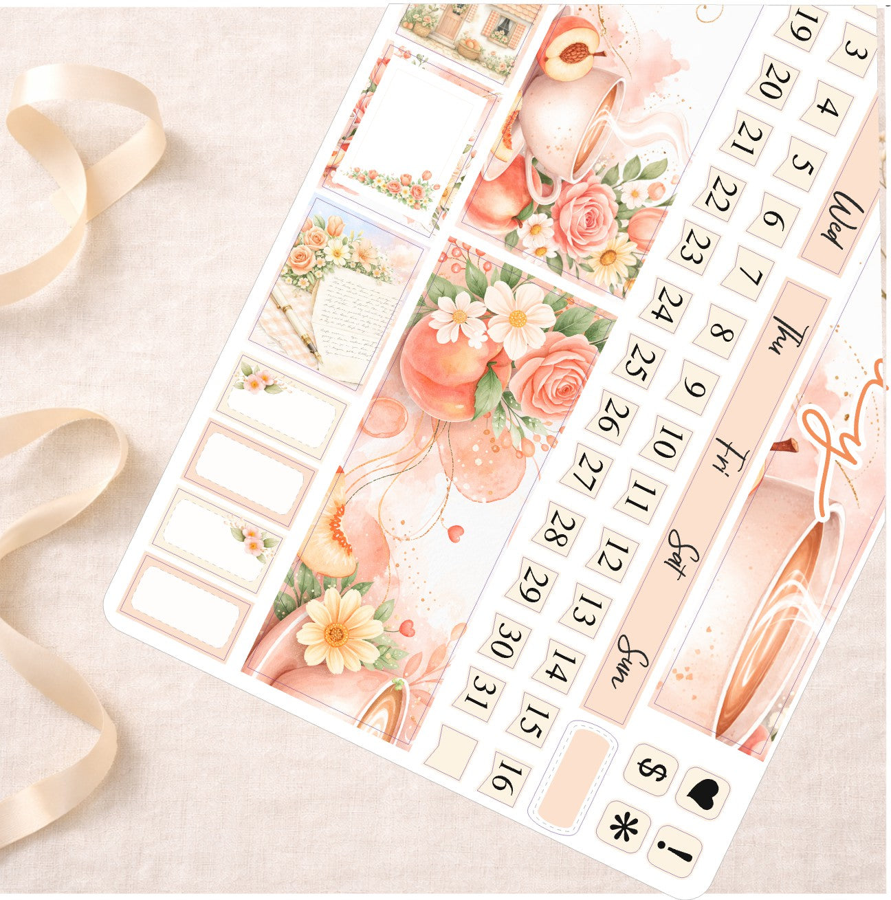 MAY Hobonichi Weeks || Peach Blossom, Monthly Planner Sticker Kit