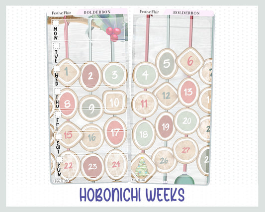 FESTIVE FLAIR Hobonichi Weeks || Weekly Planner Sticker Kit