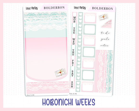 LOVE NOTES Hobonichi Weeks || Weekly Planner Sticker Kit