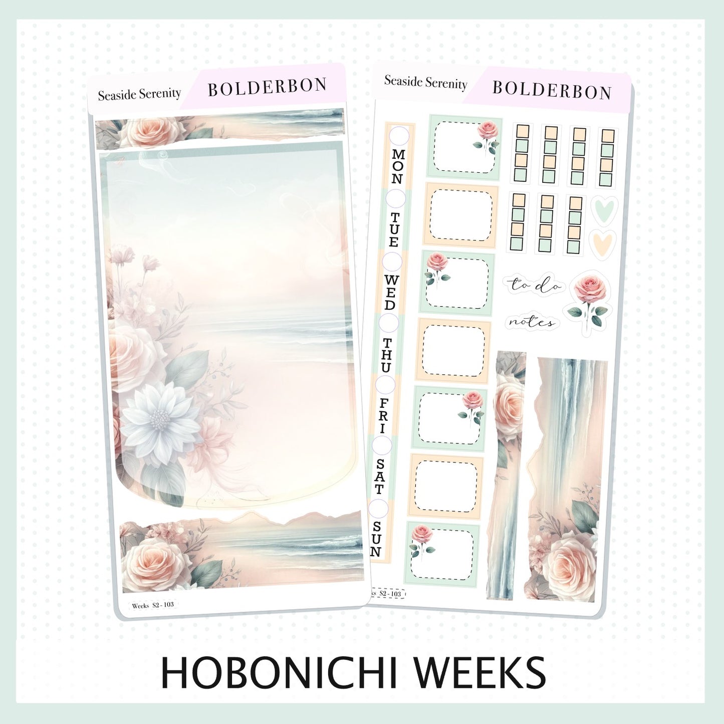 SEASIDE SERENITY Hobonichi Weeks || Planner Sticker Kit