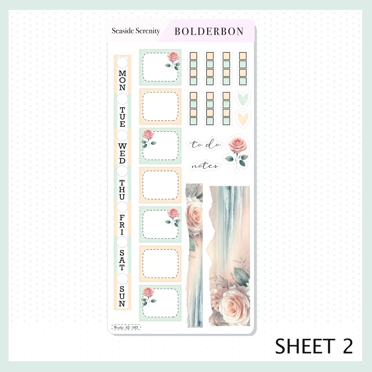 SEASIDE SERENITY Hobonichi Weeks || Planner Sticker Kit