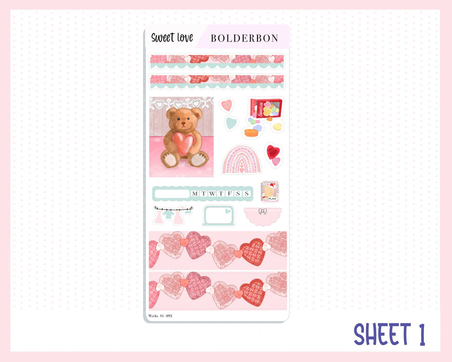 SWEET LOVE Hobonichi Weeks || Weekly Planner Sticker Kit