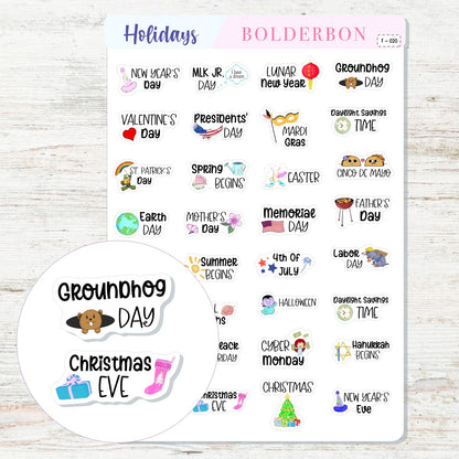 HOLIDAY ICONS || Planner Stickers
