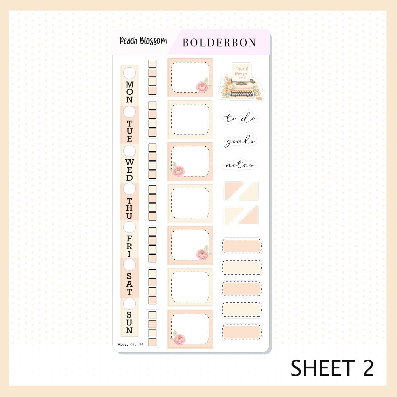 PEACH BLOSSOM || Hobonichi Weeks Sticker Kit