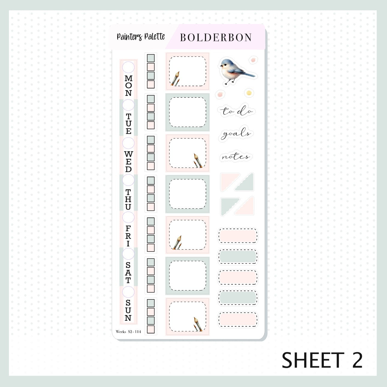PAINTER'S PALETTE Hobonichi Weeks || Watercolor Art Pastel Weekly Planner Sticker Kit