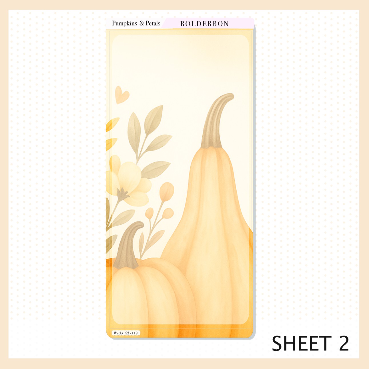 PUMPKINS & PETALS Hobonichi Weeks || Cozy Fall Floral Planner Stickers, Autumn Aesthetic Vibe