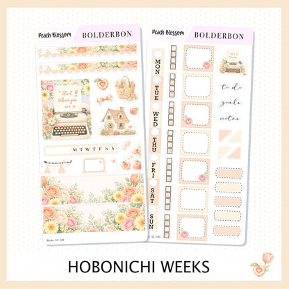 PEACH BLOSSOM || Hobonichi Weeks Sticker Kit