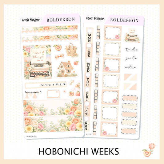 PEACH BLOSSOM || Hobonichi Weeks Sticker Kit