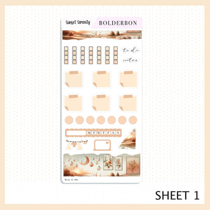 SUNSET SERENITY Hobonichi Weeks || Planner Sticker Kit
