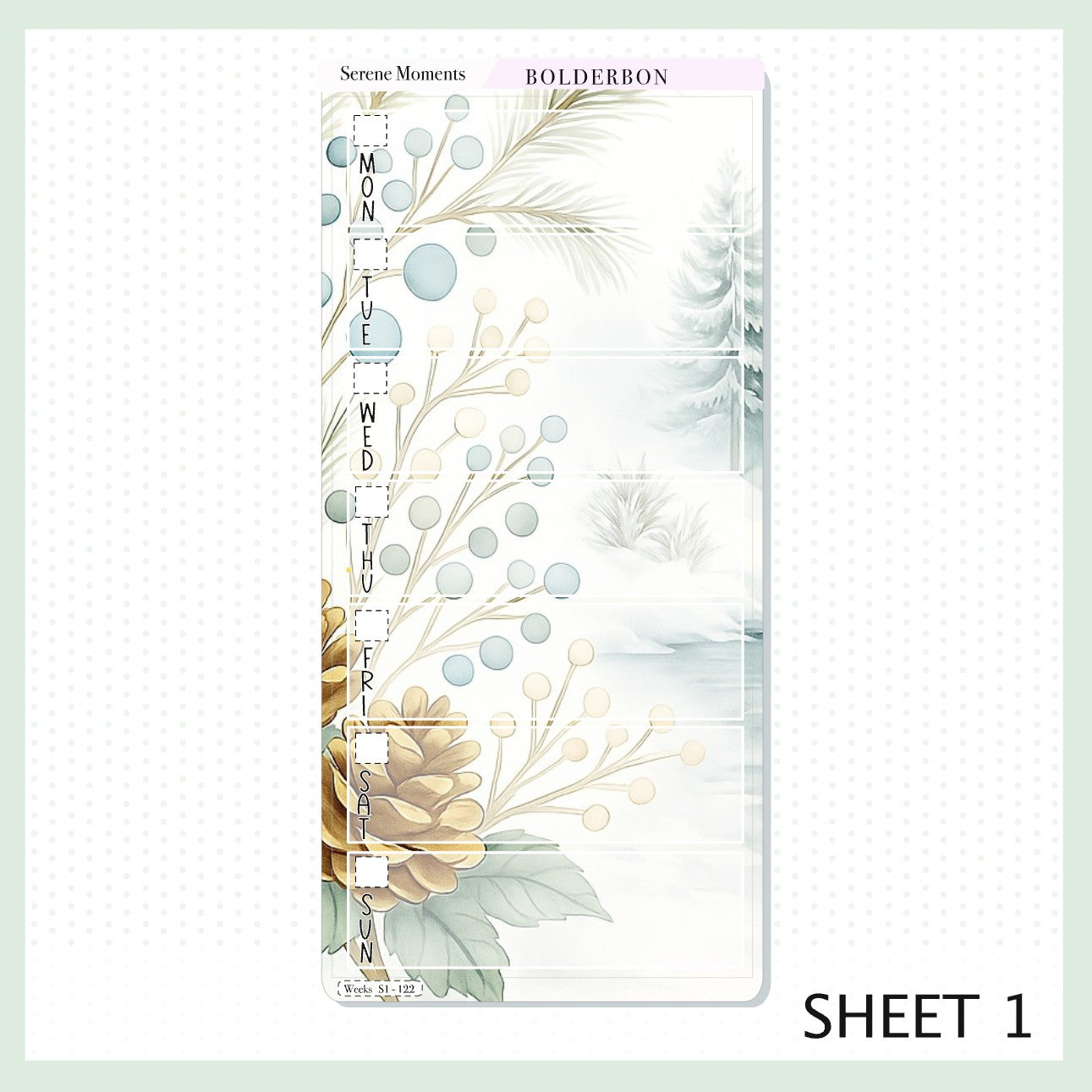SERENE MOMENTS Hobonichi Weeks || Full Page Sticker Kit