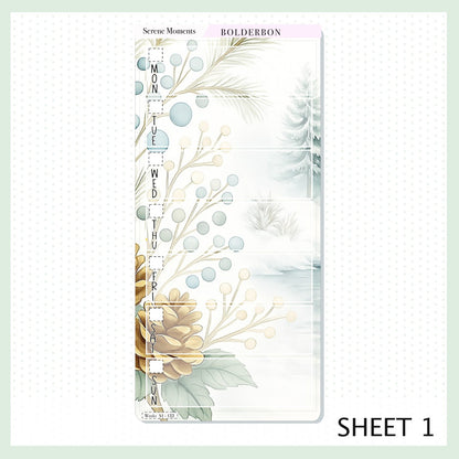 SERENE MOMENTS Hobonichi Weeks || Full Page Sticker Kit