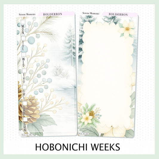 SERENE MOMENTS Hobonichi Weeks || Full Page Sticker Kit