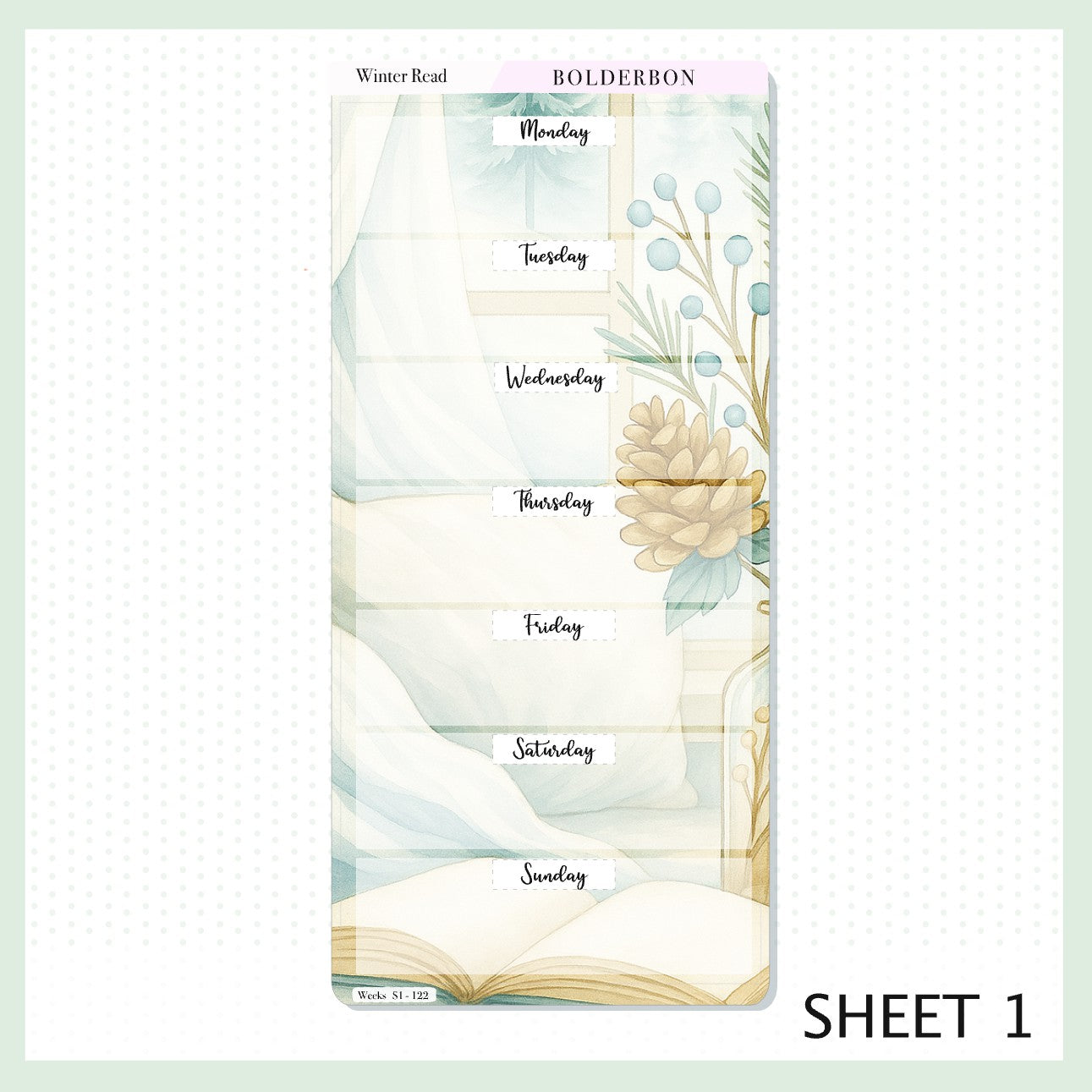 WINTER READ Hobonichi Weeks || Full Page Sticker Kit