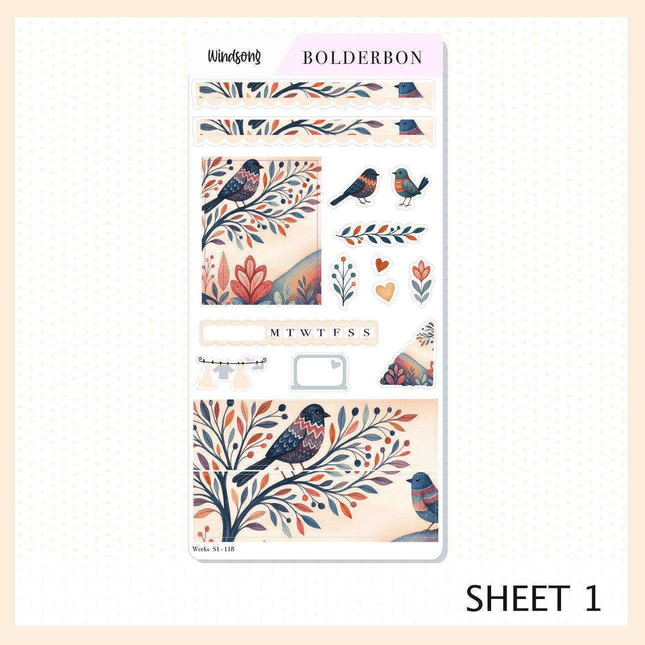 WINDSONG Hobonichi Weeks || Whimsical Woodland Aesthetic, Nature Vibe Planner Stickers