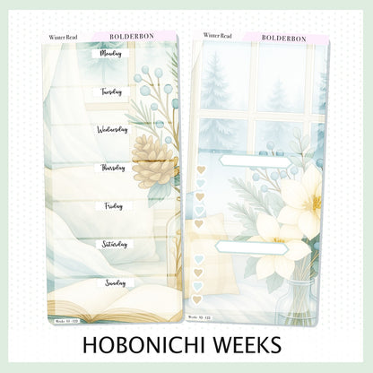 WINTER READ Hobonichi Weeks || Full Page Sticker Kit