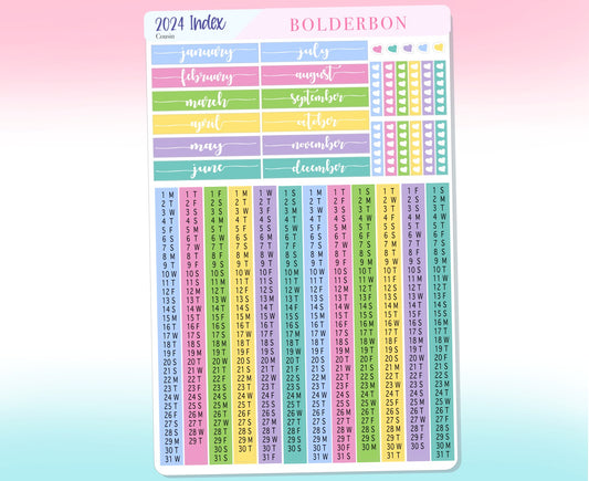 2024 HOBONICHI COUSIN Yearly Index & Date Strips || Colorful, A5 Cousin & Day Free