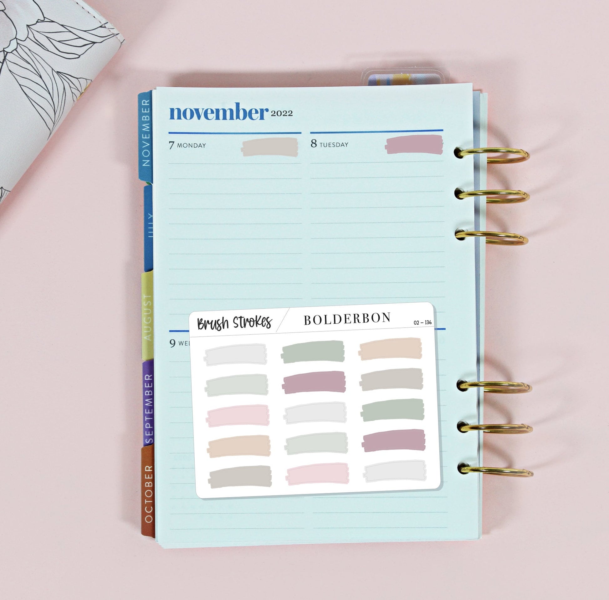 BRUSH STROKES Aesthetic || Neutral Planner Sticker Labels, Paint Brush swatches, Minimal, Functional