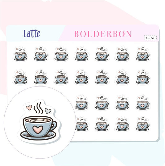 LATTE Icon Stickers || Planner Stickers, Coffee, Mocha, Tea, Cappuccino